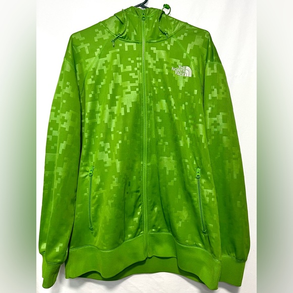 ✨LIKE NEW✨ The North Face Green Pixelated Minecraft Full Zip Jacket Hoodie - Picture 2 of 12